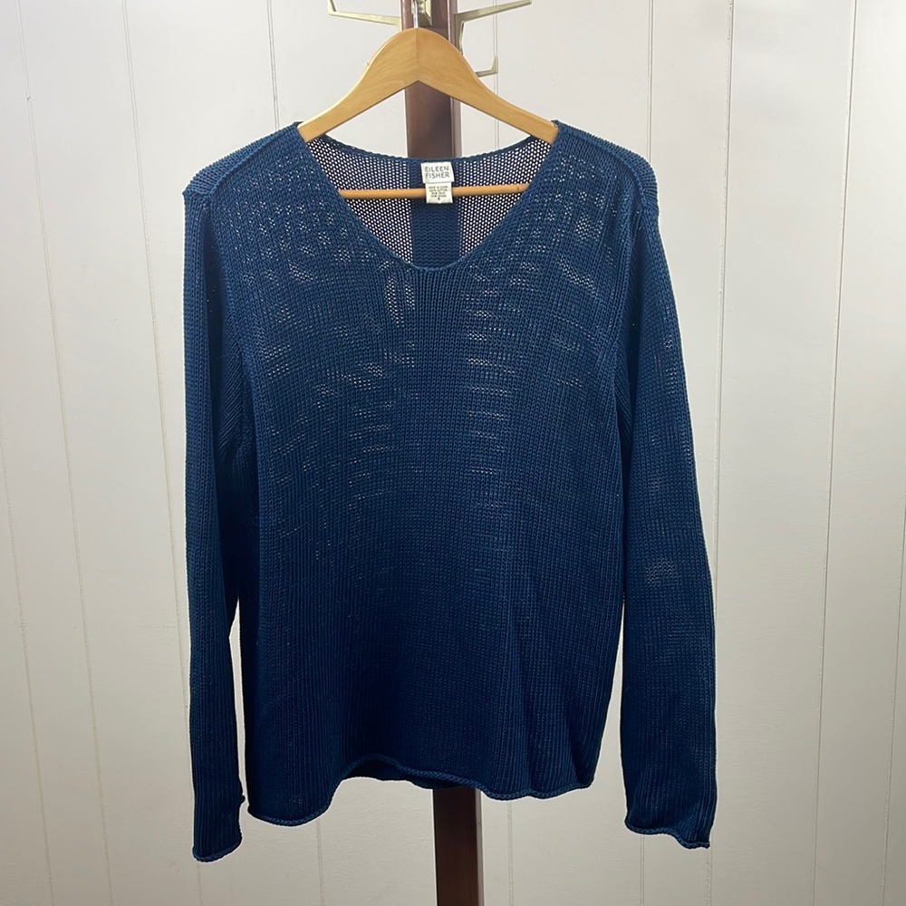 Eileen Fisher Blue Knit Sweater